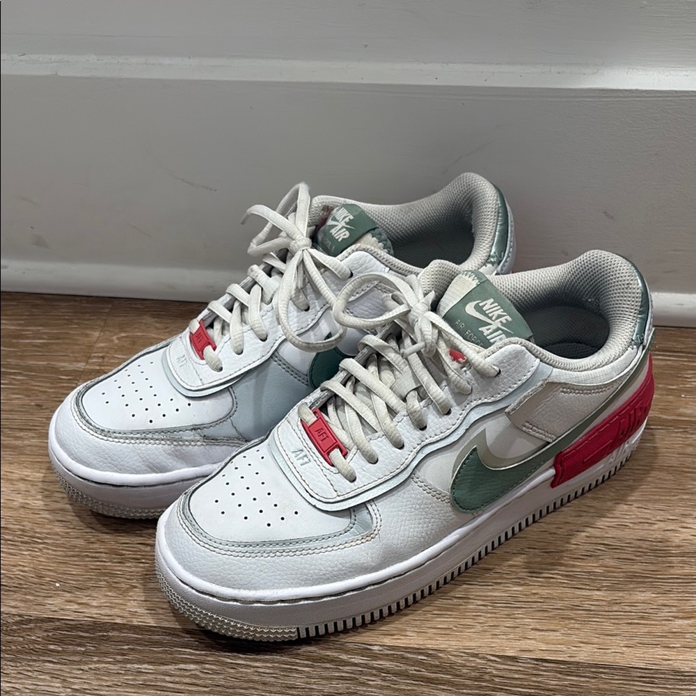 Nike Air Force 1 Shadow Sneakers Womens 8.5 (Pink & Green)